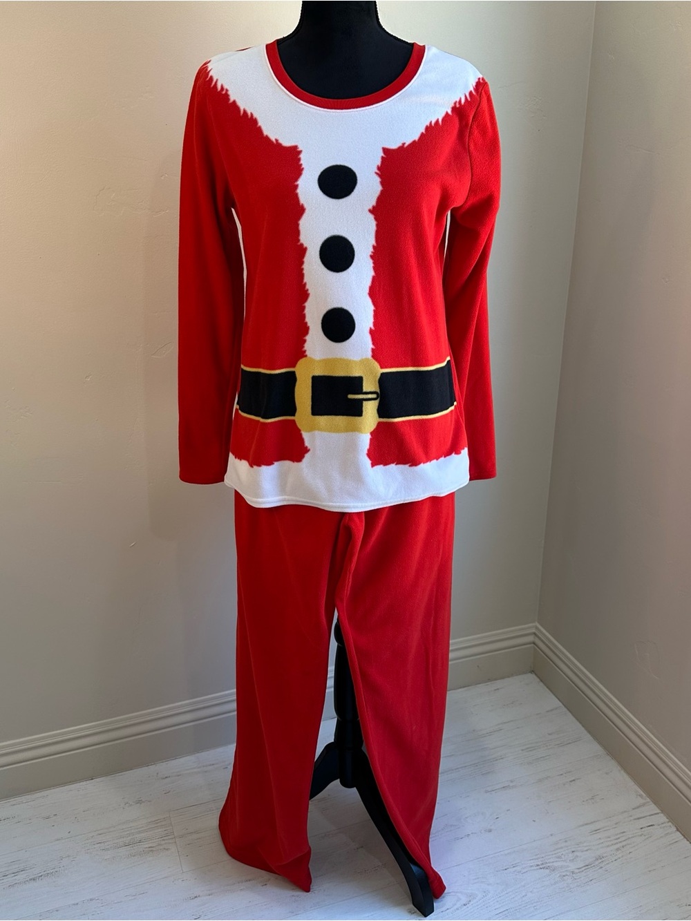 Santa Suit Adult Pajama Set - Festive Holiday Costume Size Medium